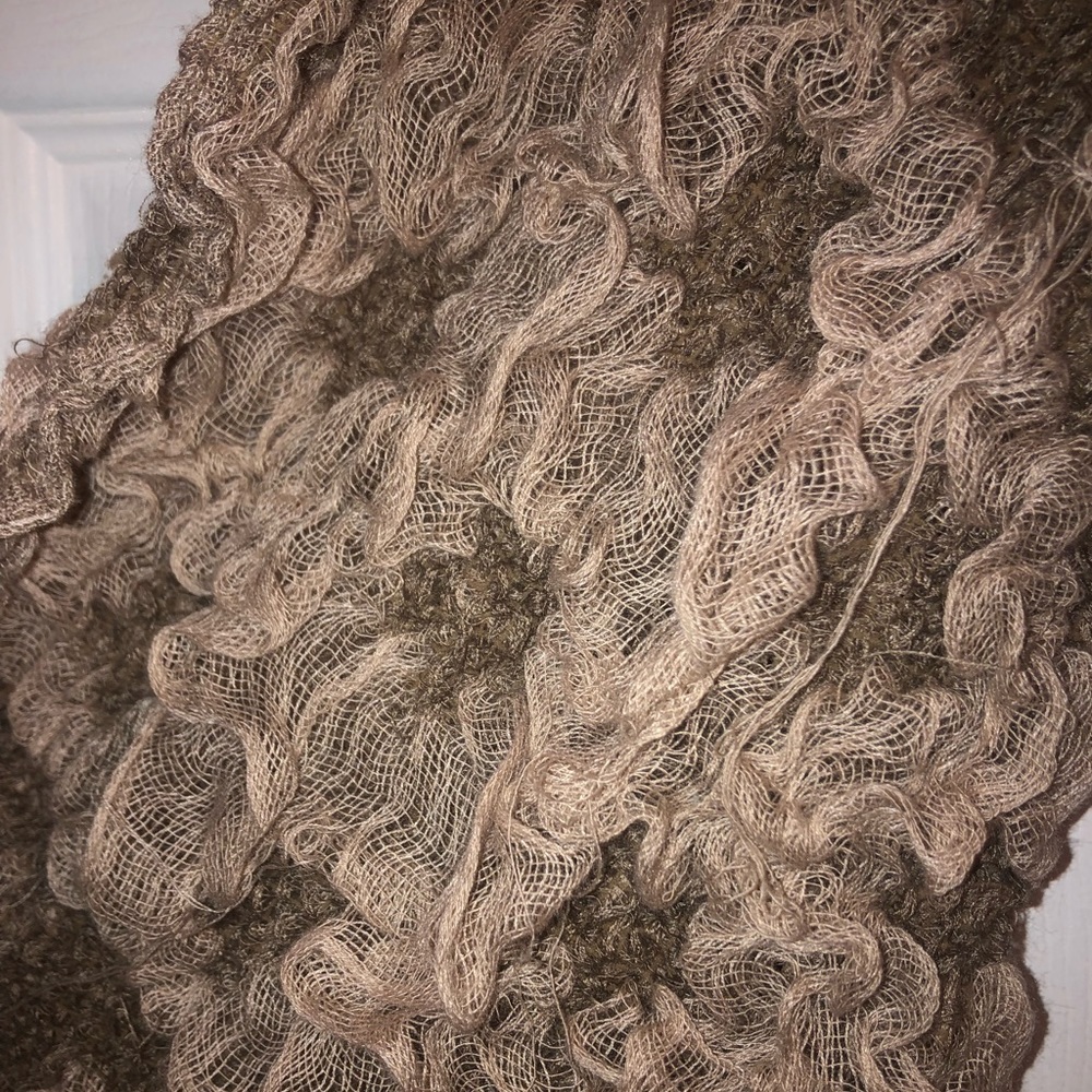 Tan Ruffled Scarf - Picture 2 of 2